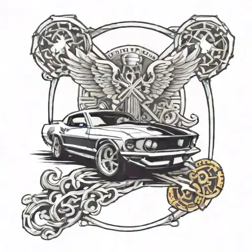 Christian Cross And A 1969 Ford Mustang Mach 1