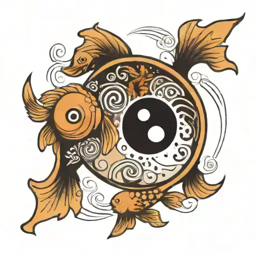 69 Numbers Like Ying Yang Symbol With Fishes Swimming