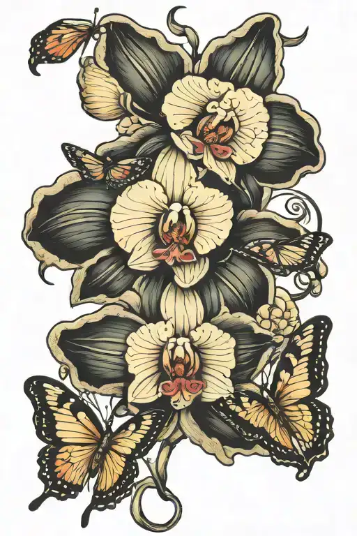 Orchid Wit Butterfly