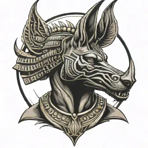 Anubis Portrait With Half Sleeve