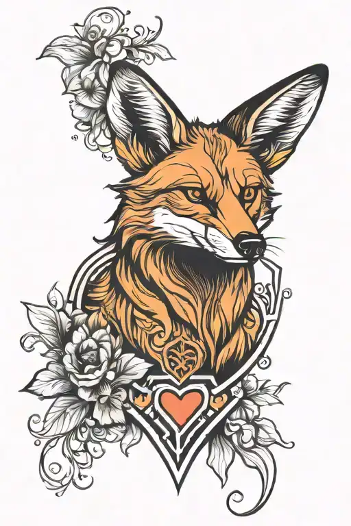 Maned Wolf Inside A Brazilian Themed Heart Shape