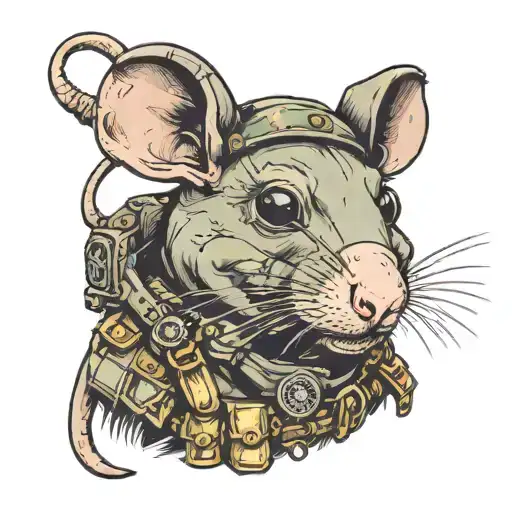 Rat Wearing Military Gear