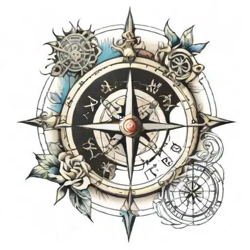 Compass With Zodiac Signs