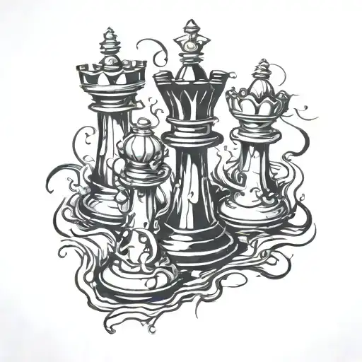 Chess Pieces Falling