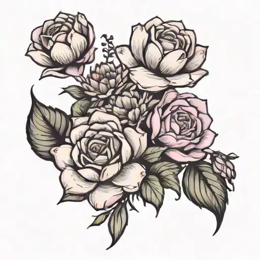 Rose Lavender And Lotus Flower Bouquet