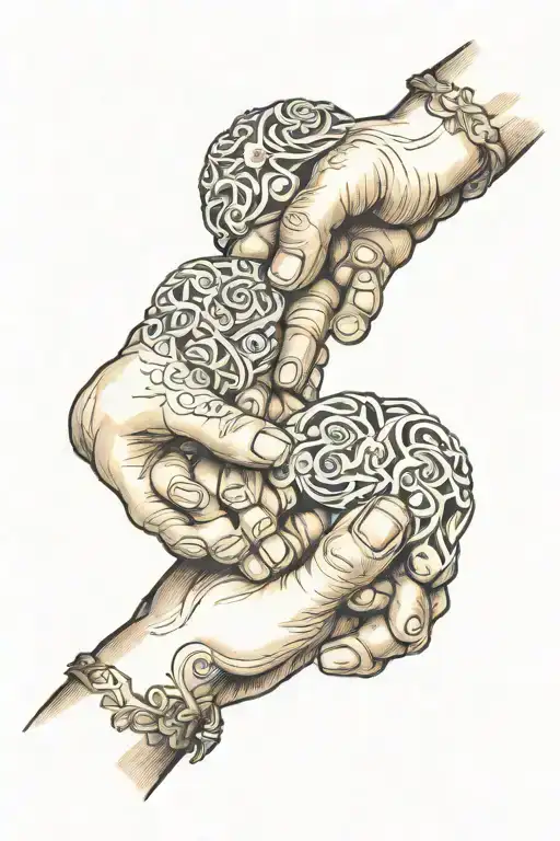 Father Sons Holding Hands