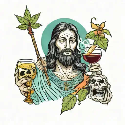 Jesus Drinking Wine And Shiva Smoking Weed