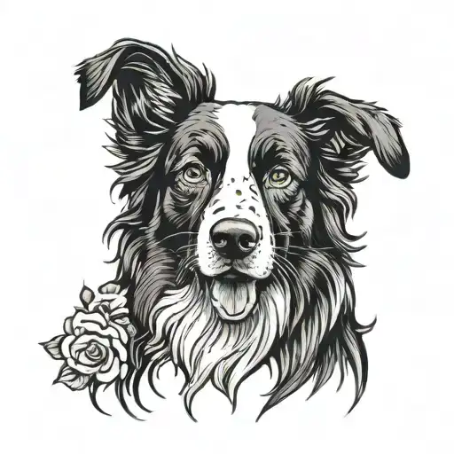 Tattoo Or My Border Collie Dog Blind In One Eye