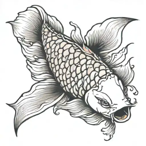 Koi Fish Eating Its Own Tail