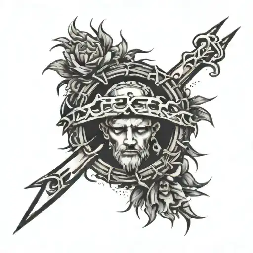 Crown Of Thorns With The Words German Christ King Of Jude