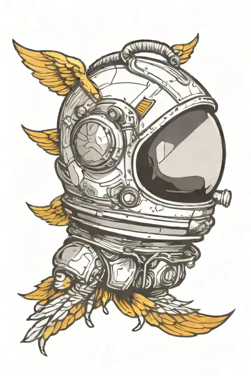 Astronaut Helmet With Wings