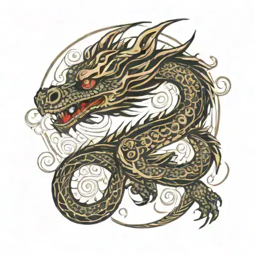 Dragon Look Up To Sea And To Lua