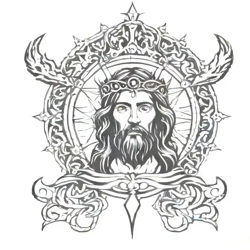 Jesus Crown Thornes Surrounded