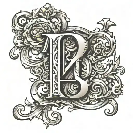 H In The Middle Of Initials A L B 3D Representation