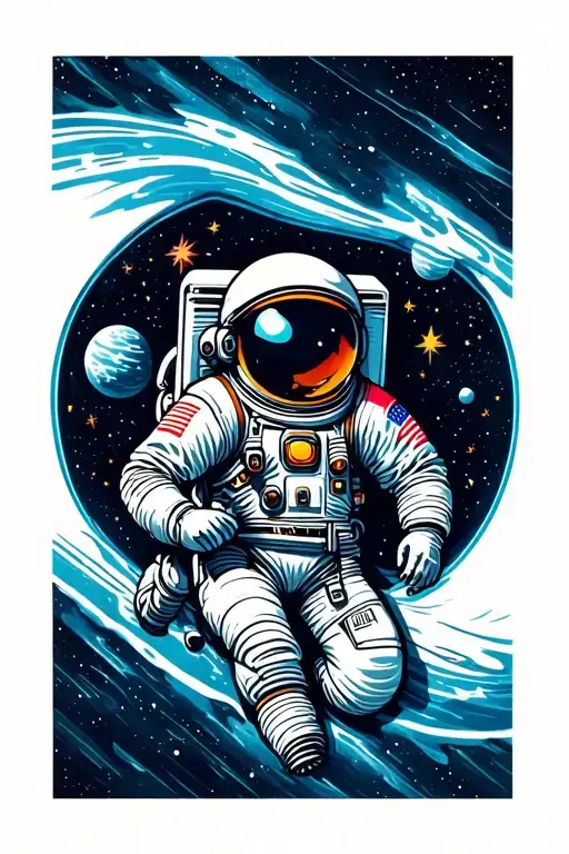 Astronaut Floating In Space