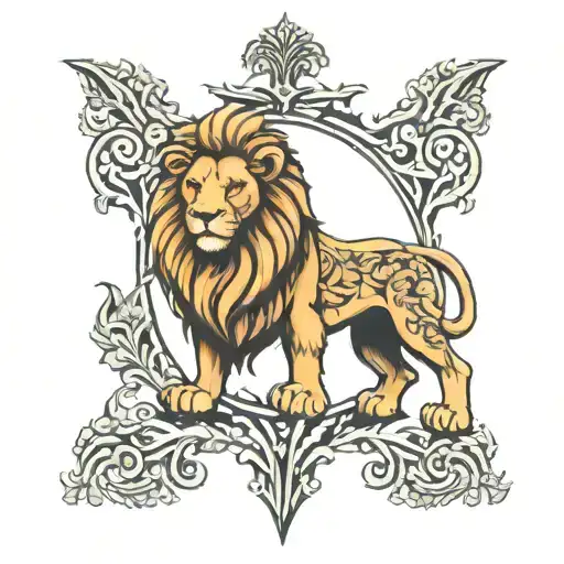 Bjb Iv Lamb Lion Cross