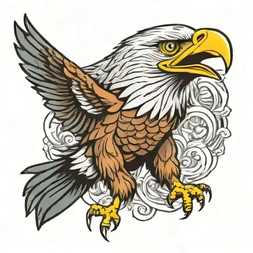 Eagle Flying Open Mouth