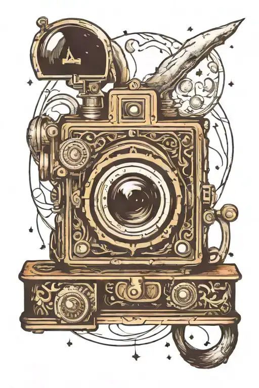 Vintage Camera With Moon As The Lens