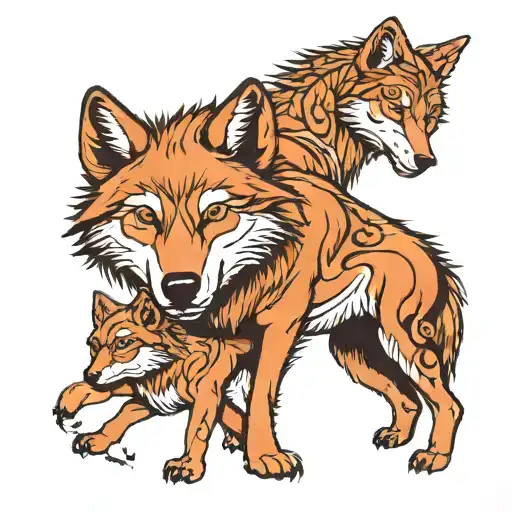 Wolf With Wolf Puppy Face