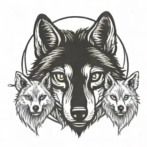 Wolf With Wolf Puppy Face