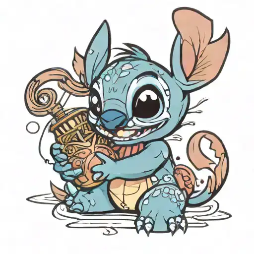 Disney Stitch Holding Disney Dale