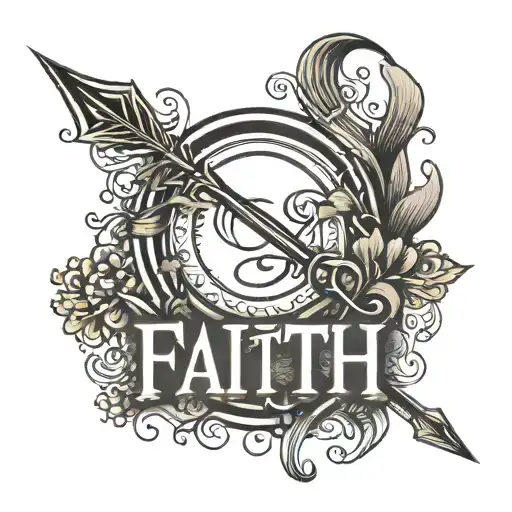 The Word 'Faith' With An Arrow Going Thru