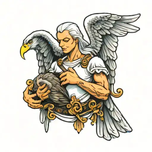 Angel Holding Bald Eagle