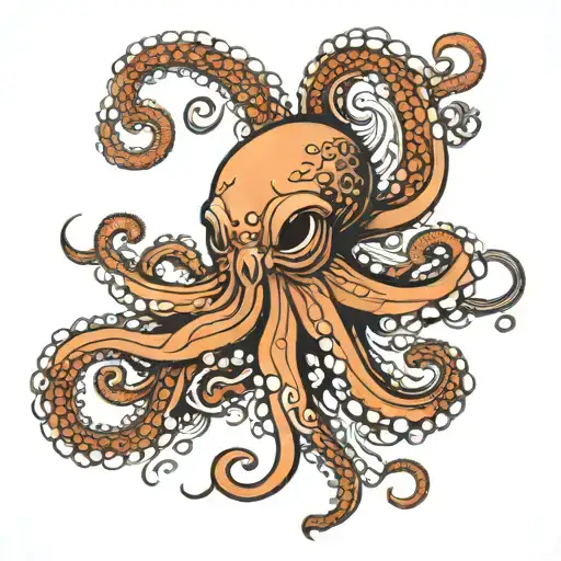 Octopus With Japanese Waves