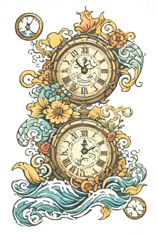 2 Clocks For Children With Ocean Scene