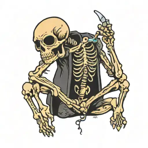 Alien Peeing On Words That Say Your Opinion Blunt Skeleton