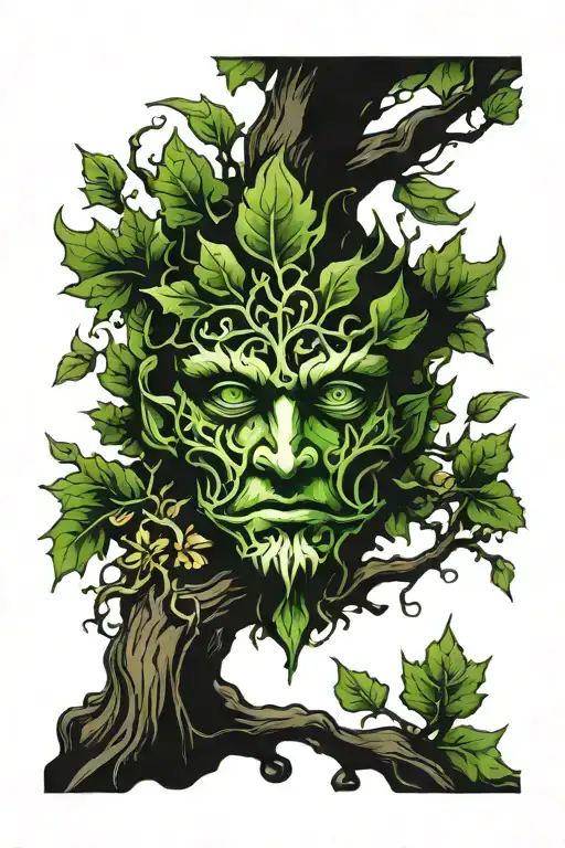 Tree With Green Man Face