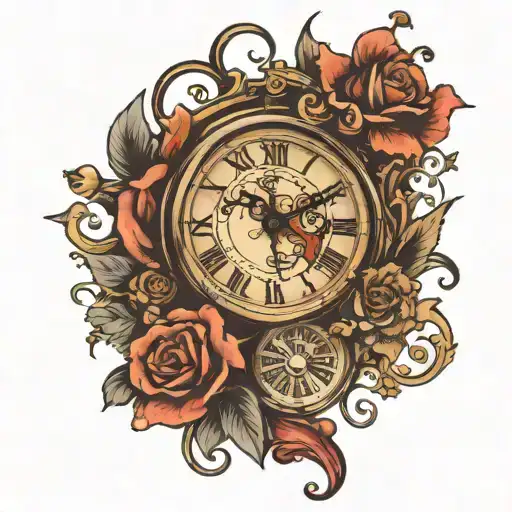 Clock And French Text
