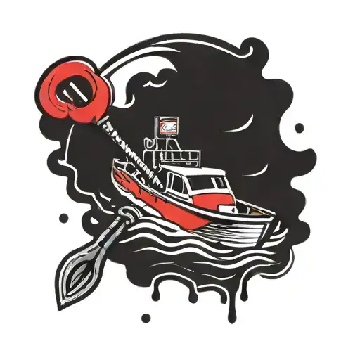 Logo For A Big Red Car And Boat Cleaning With A Brush And Water