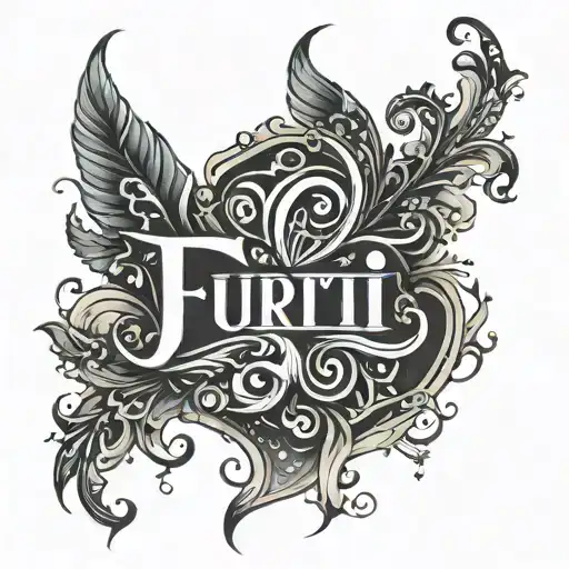 Very Abstract And Romantic Design With The Text 'Furti'
