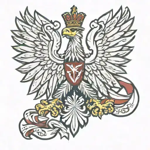 Polish Eagle And Flag