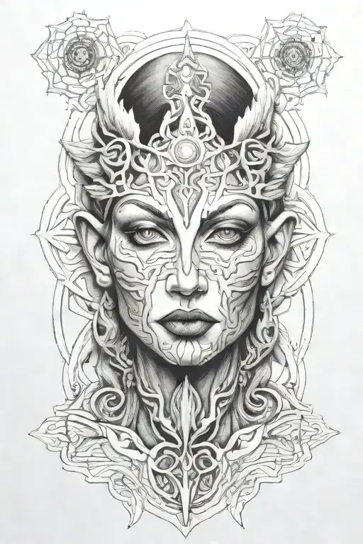 Alex Grey Tattoo Featuring Dark Twisted Nude Goddess