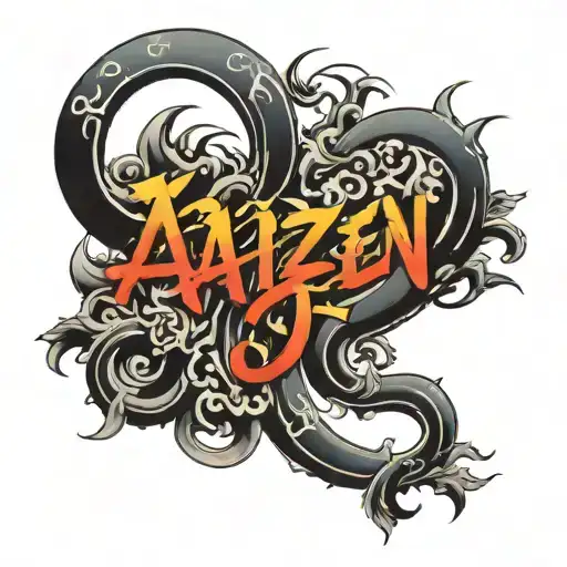 Kaizen Script Tattoo For Neck