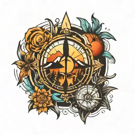 Mountains Compass Sun