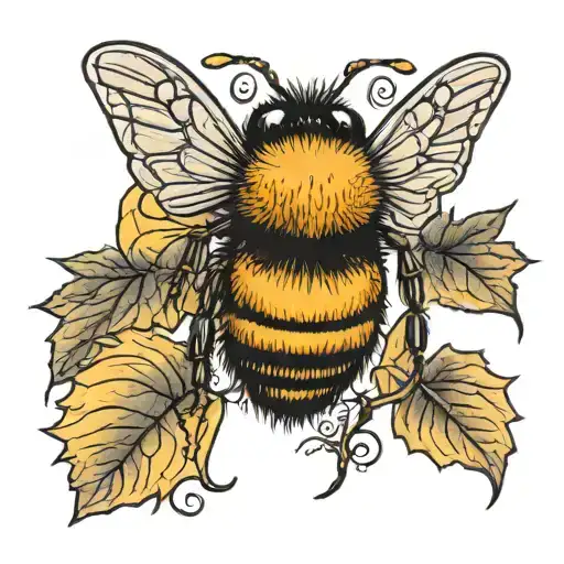 Fuzzy Bumble Bee On A Pumpkin