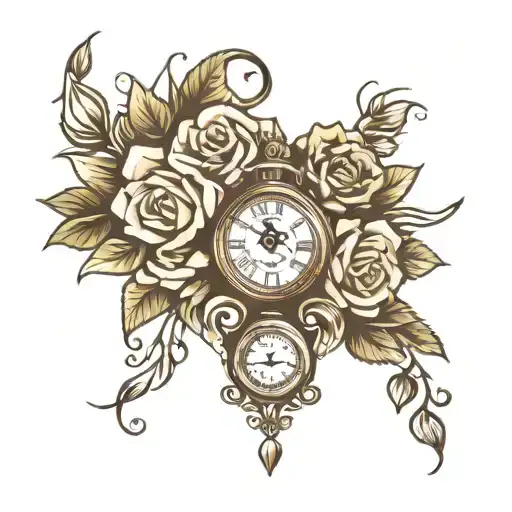 Roses And A Clock