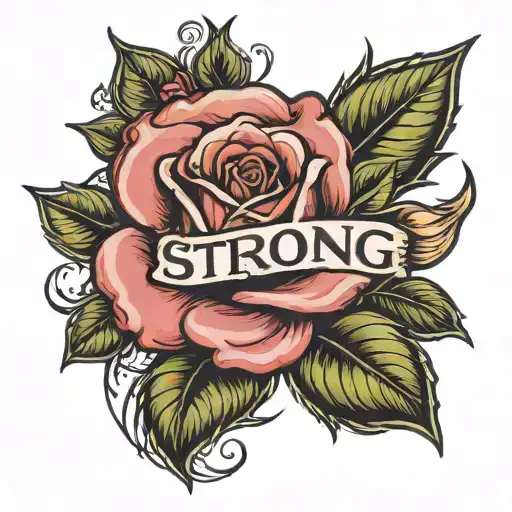 Rose With The Word Strong As The Stem