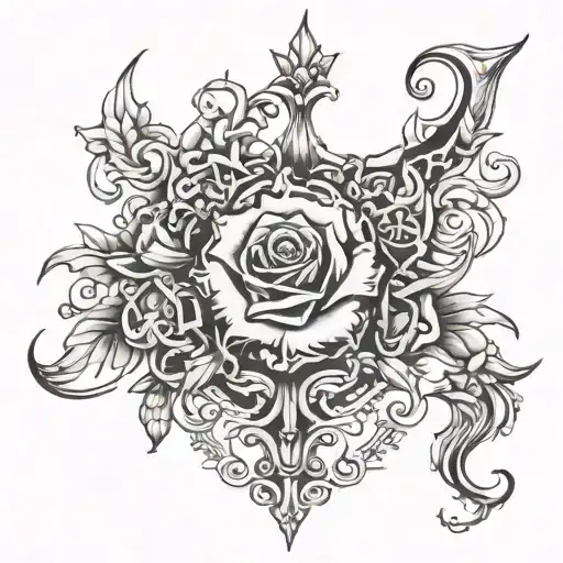 Gothic Neck Tattoo Design