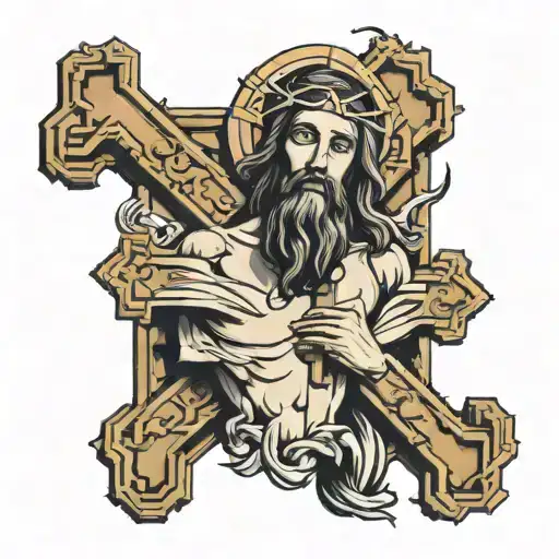 Big Cross With Jesus Christ