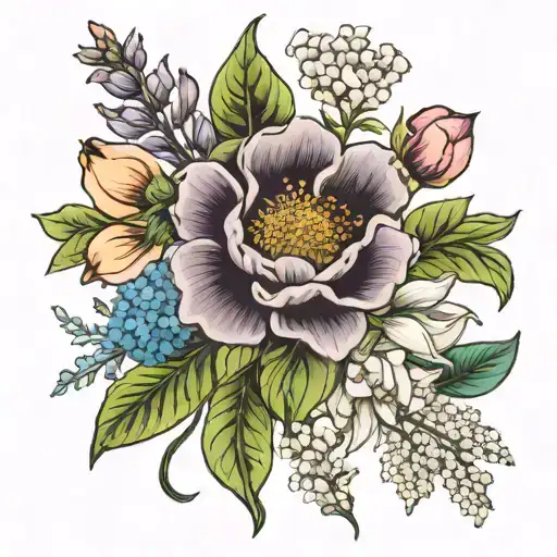 Family Birth Flower Bouquet