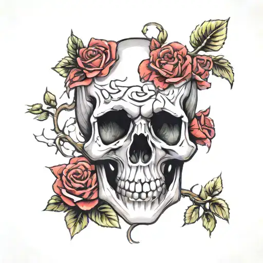 Skull And Roses Growing