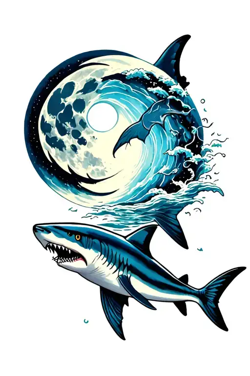 Moon Cycle And A Shark