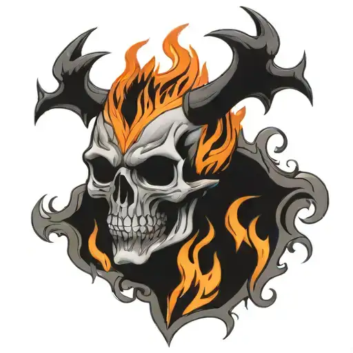 Flaming Skull