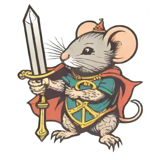 A Dirty Rat Holding A Dagger