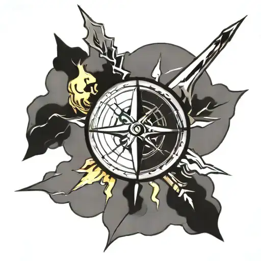 Compass And Lightning Bolt
