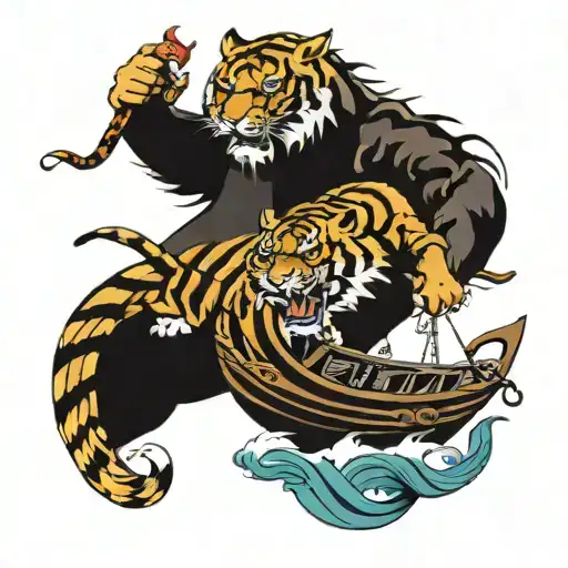 Drago With Tiger An Boat